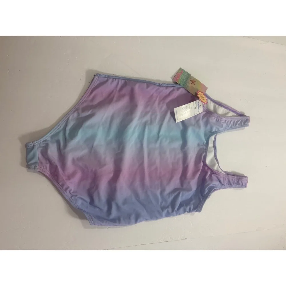 B Magical Girls Mermaid Swimsuit and Beach Towel Set‎ UPF 50 Size 10